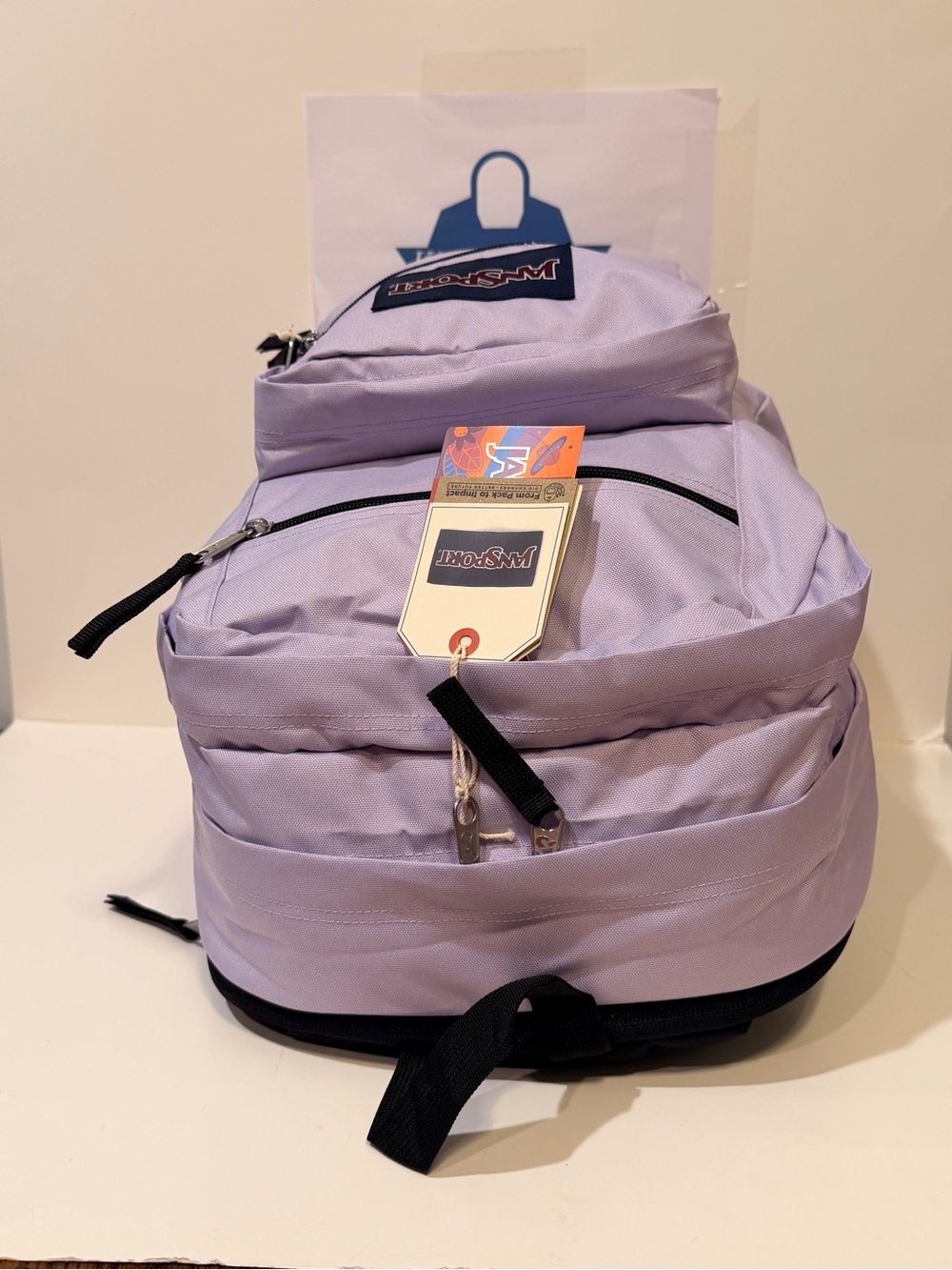 Jansport Lavender Backpack with Black Accents - Picture 9 of 16